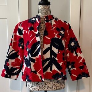 Ruby Rd. Red and Navy Floral Jacket
